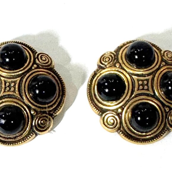 Vintage shoe clip , gold and black onyx , classic and elegant - Picture 2 of 3